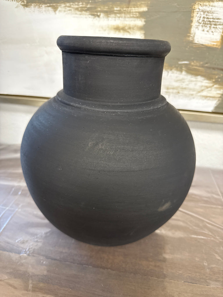 11" Black Terra Cotta Vase