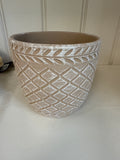 Large Embossed Terracotta Planter