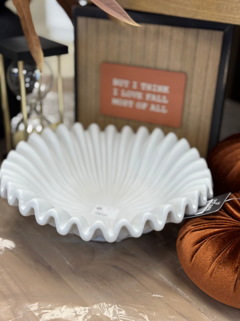 10" Reve Round Fluted White Bowl