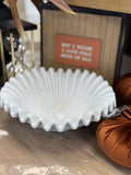10" Reve Round Fluted White Bowl