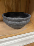 12x12 Textured Black Terracotta Bowl
