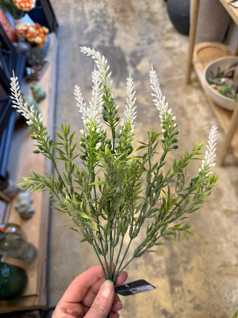12.5" White Lavender Bush