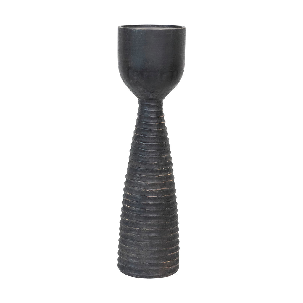 20" Black Pillar Candle Holder
