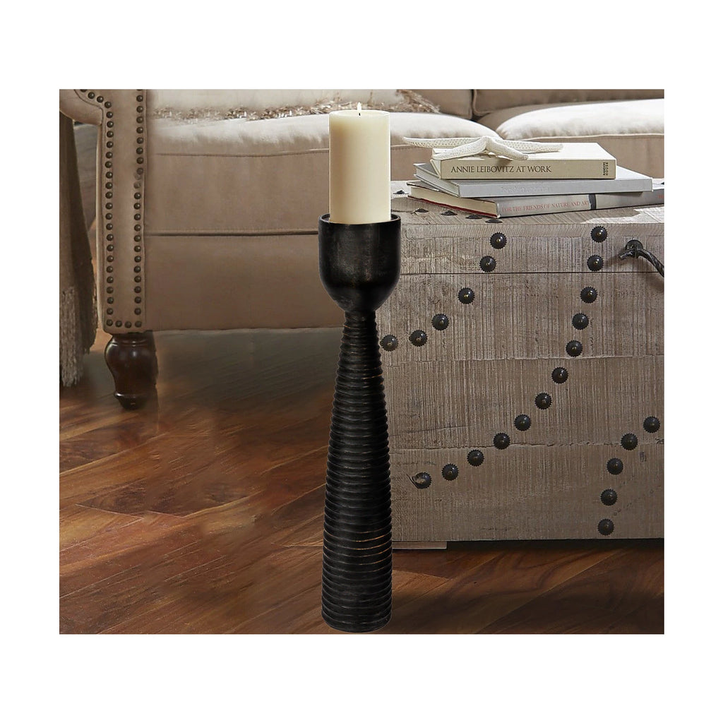 20" Black Pillar Candle Holder