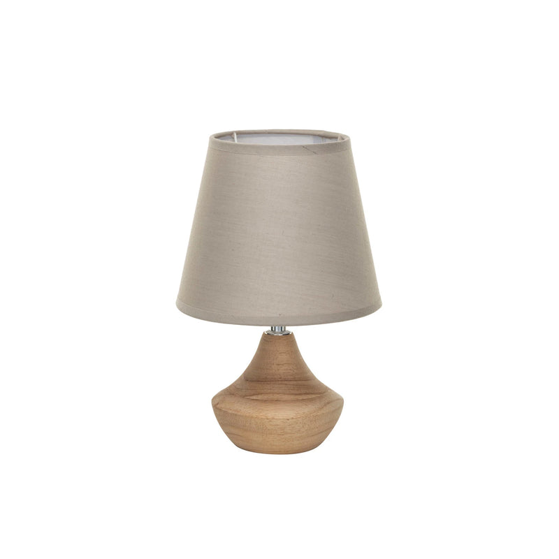 11"x7" Wood Table Lamp with Linen Shade