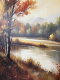 Autumn Trees Near Lake 20.5" x 40.5"