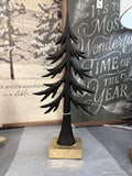 Resin Black Tree on Gold Base