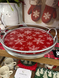 Red Snowflake Tray