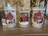 8" Glass Holiday Design Hurricane Luminary