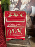 14" Red Tin Holiday Mailbox