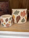Fall Leaf Cement Planter