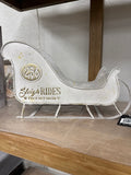 14" Vintage White Sleigh Rides Sleigh