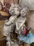 12" Resin Boy & Girl Statue