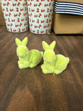 Mini Resin Green Flocked Sitting Bunny