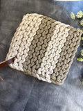Ivory/Sage Stripe Knit Chunky Pot Holder