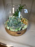 Lg. Candle Holder Wood Base