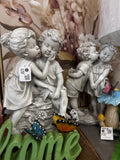12" Resin Boy & Girl Statue