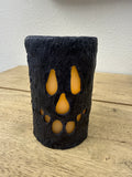 Black Jack O Lantern Pillar LED Candle