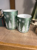 Green Forest Glass Jars