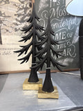 Resin Black Tree on Gold Base