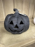 6.5" Black Terracotta Mini Jack-o-Lantern Pumpkin