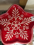 Red & White Ceramic Plate