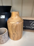6.5" Dome Shape Wood Vase