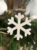 4" White Snowflake Ornament