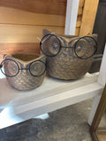 Gold Owl With Glasses Planter