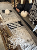 Black Striped Knit Table Runner