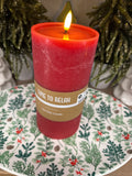 8 H. Wide Red Led Pillar Candle