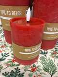4x3 Red Led Pillar Candle