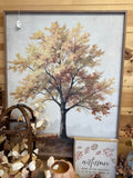 Autumn Tree On Hill Art 40"x33"