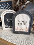 Large Hello Fall Arch Sign 6.5"x8.25"