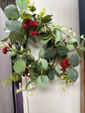 Eucalyptus With Red Flowers Candle Ring