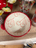 4" Stoneware Bowl with Cherry Pattern
