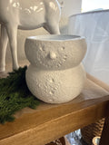 5" Cement Snowman Planter