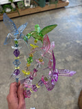 19" Translucent Hummingbird Plant Stake
