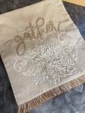 72"x14" Beige Gather Table Runner