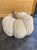 9" Beige Velvet Pumpkin