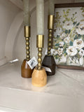 Taper Candle Holder Wood & Iron