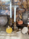 6" Dark Wood Taper Candle Holder