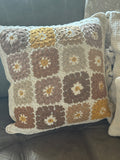 18" Cotton Crocheted Pillow
