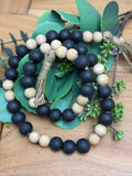 36" Black & Wood Bead Garland
