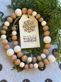 36" Wood Bead Christmas Garland