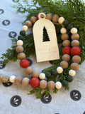 36" Wood Bead Christmas Garland