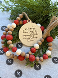 36" Wood Bead Christmas Garland
