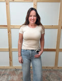Double Layered Round Neck Short Sleeve Top