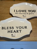 8 X 5 Stoneware Plate with Saying