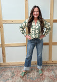 High Rise Straight Cuffed Jeans